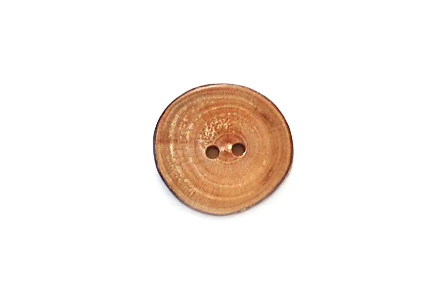 Natural Brown Wood Slice Large 25-30MM Button - Prismatic Fiber Arts