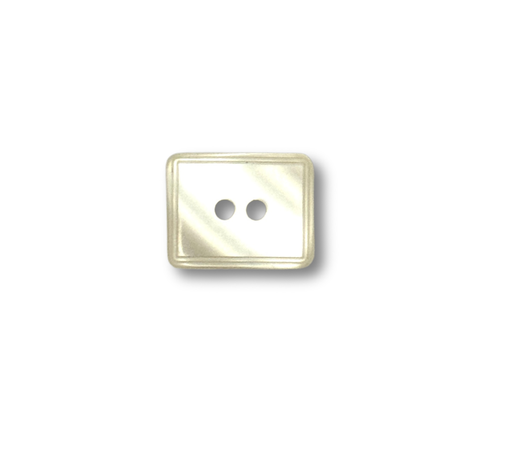 Faux Mother of Pearl Rectangle - 15MM Button - Prismatic Fiber Arts