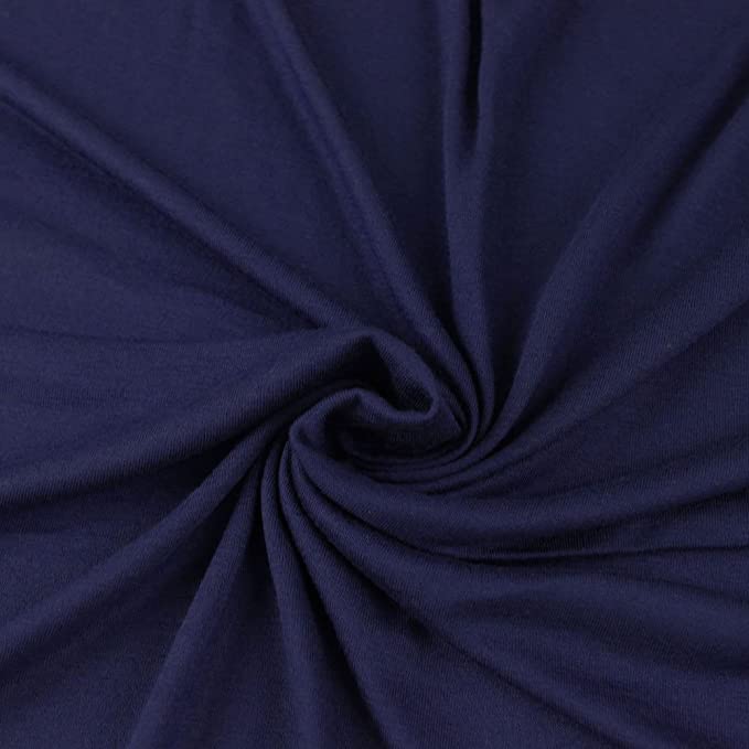 FabricLA 12oz Cotton Spandex Jersey Knit Fabric | Navy - Prismatic Fiber Arts