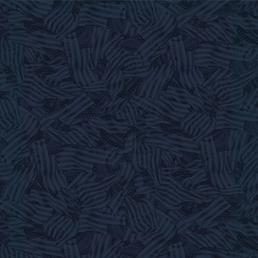 Night Wavy Tonal Flags Path to Freedom Cotton 44"/45" Fabric Per Yard - Prismatic Fiber Arts