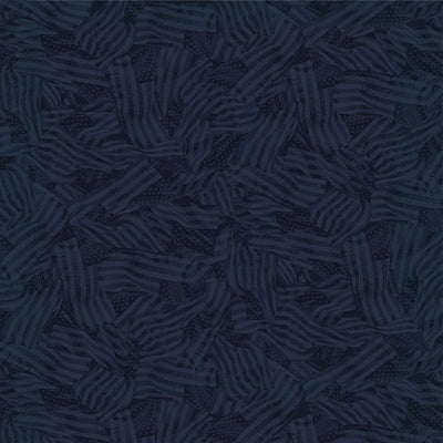 Night Wavy Tonal Flags Path to Freedom Cotton 44"/45" Fabric Per Yard - Prismatic Fiber Arts