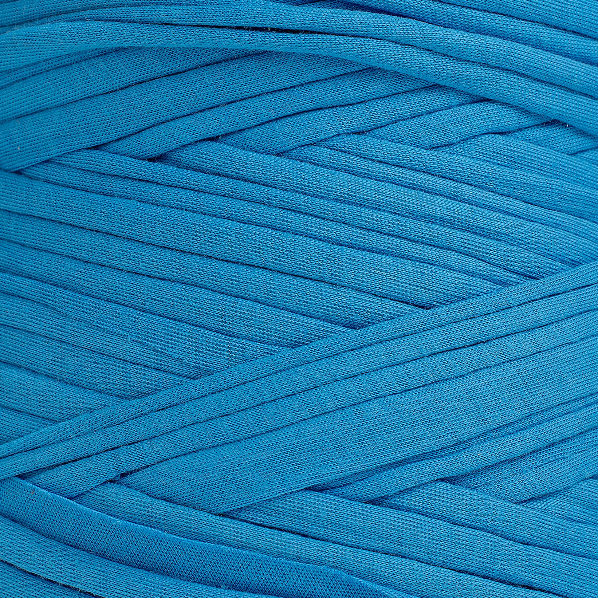 Recycled T-Shirt Fabric Yarn - Ocean Blue Color - Prismatic Fiber Arts