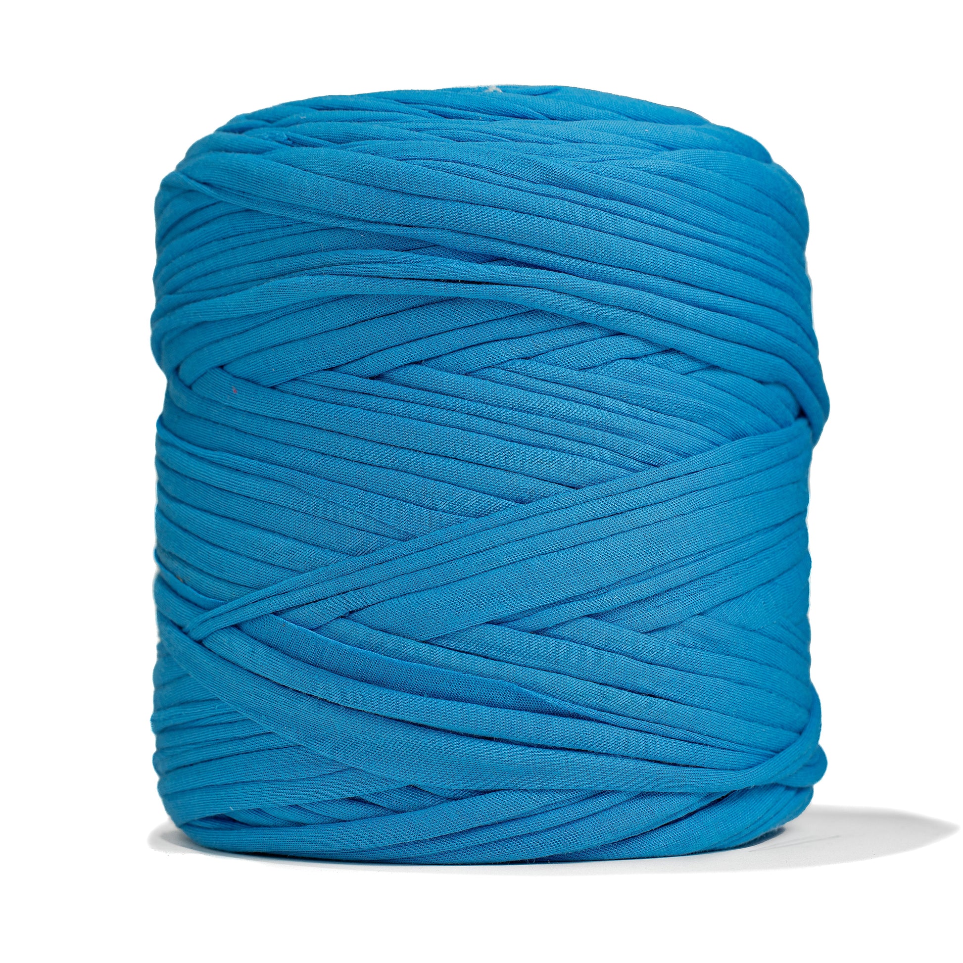 Recycled T-Shirt Fabric Yarn - Ocean Blue Color - Prismatic Fiber Arts