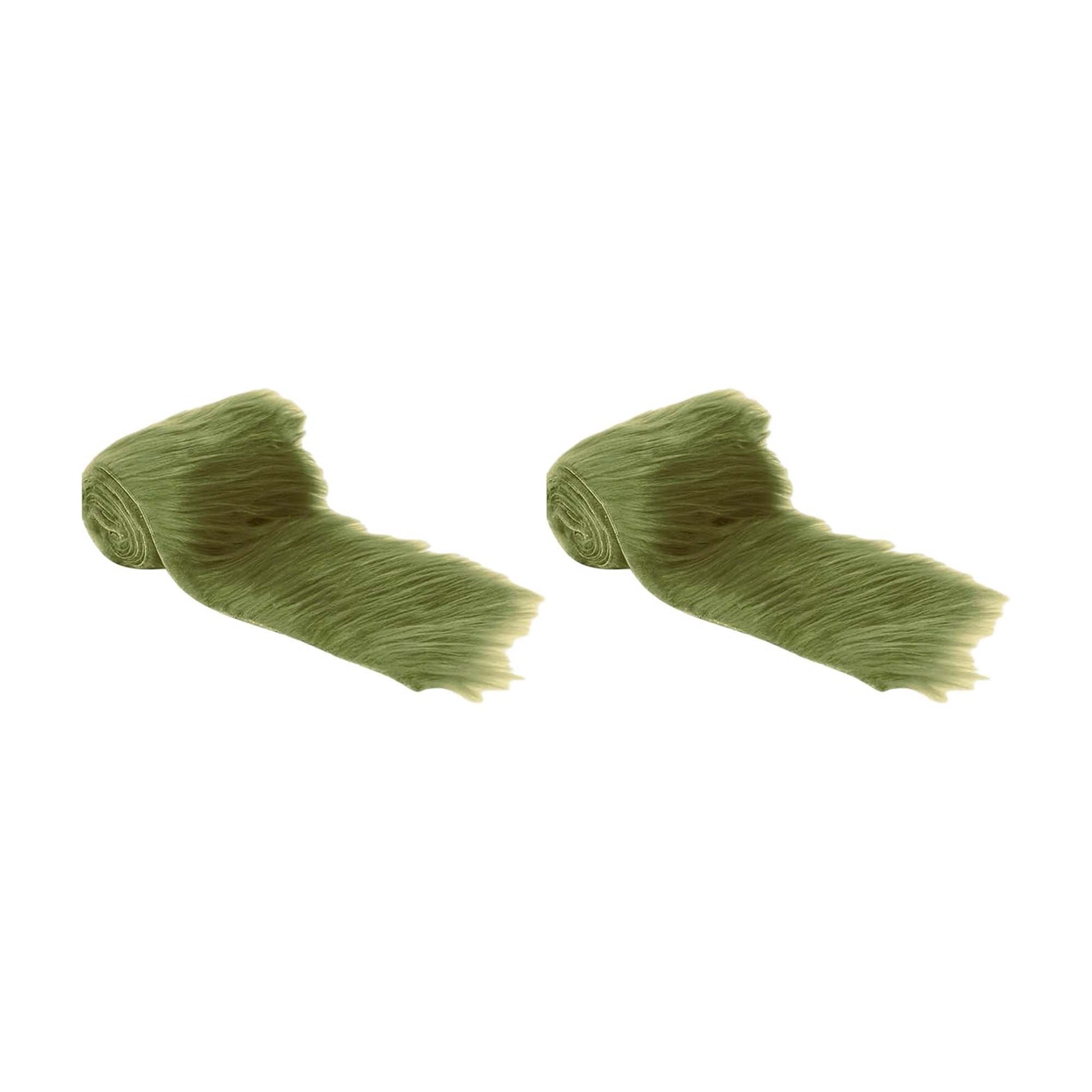 FabricLA Mohair Shaggy Faux Fur Fabric - Pre Cut Strips | Trim Ribbon | DIY Craft, Hobby, Costume, Decoration - Pack of 2 - Prismatic Fiber Arts