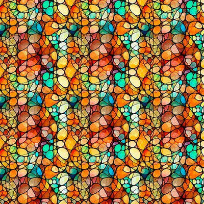 Orange Kaleidoscope Cotton 44"/45" Fabric Per Yard - Prismatic Fiber Arts