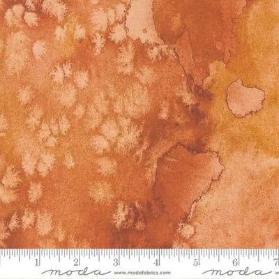 Orange Red Ochre Flow Basic Watercolor Painting 44"/45" Fabric Per Yard - Prismatic Fiber Arts