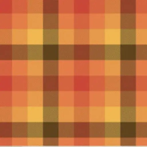 Orange Wideback Fall's in Town Checked Multi Fabric Per Yard - Prismatic Fiber Arts