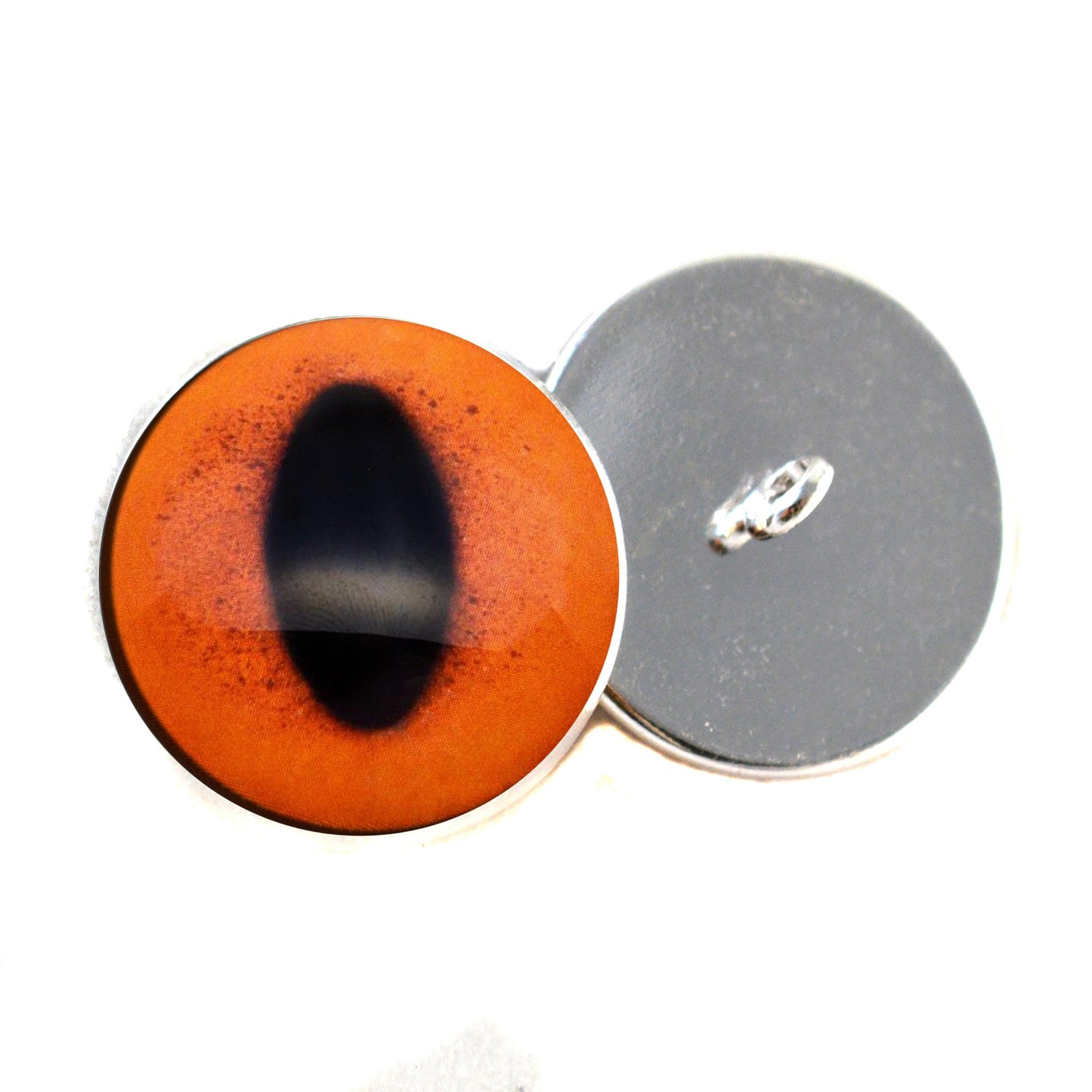 Orange Fox Sew-On Button Glass Eyes - Prismatic Fiber Arts