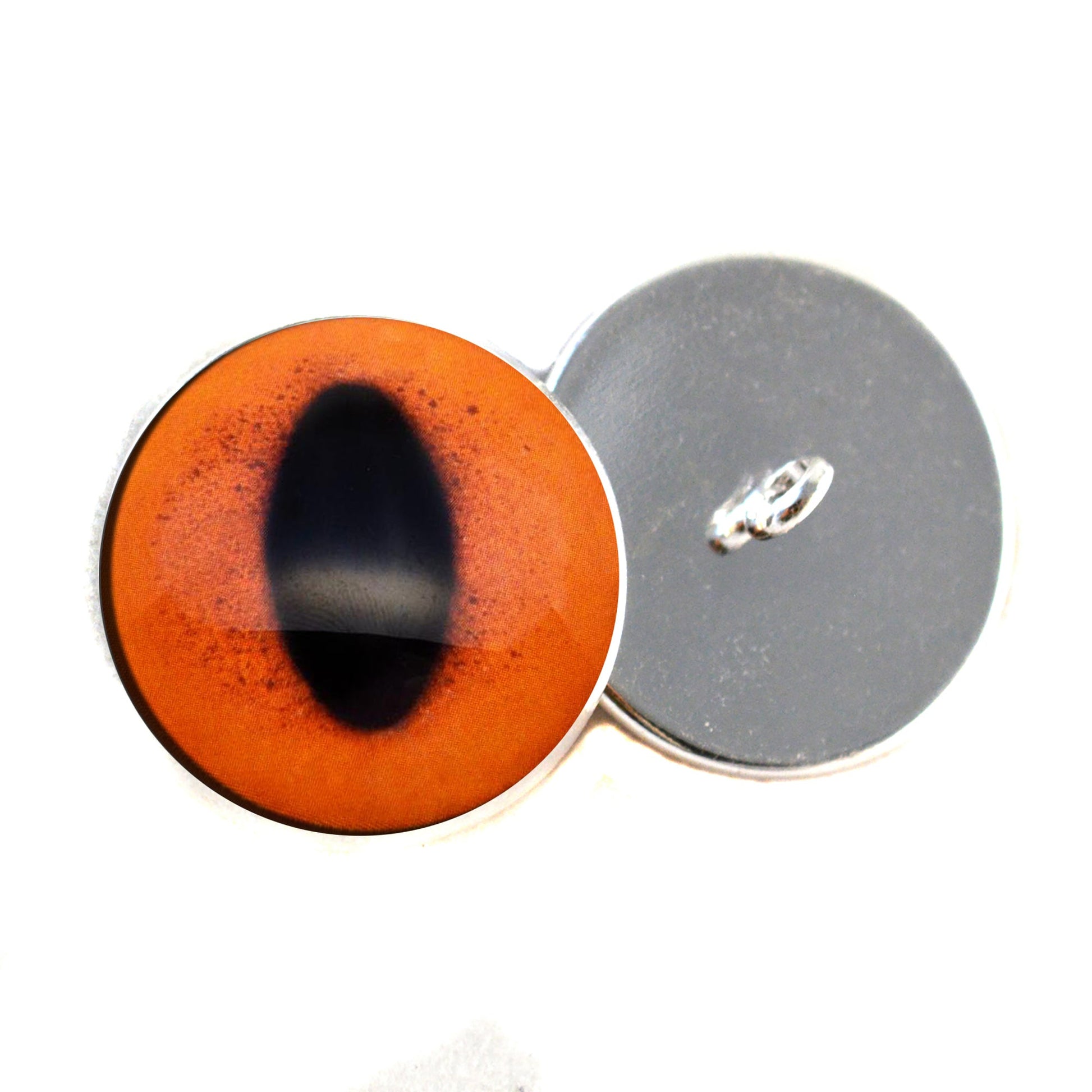 Orange Fox Sew-On Button Glass Eyes - Prismatic Fiber Arts