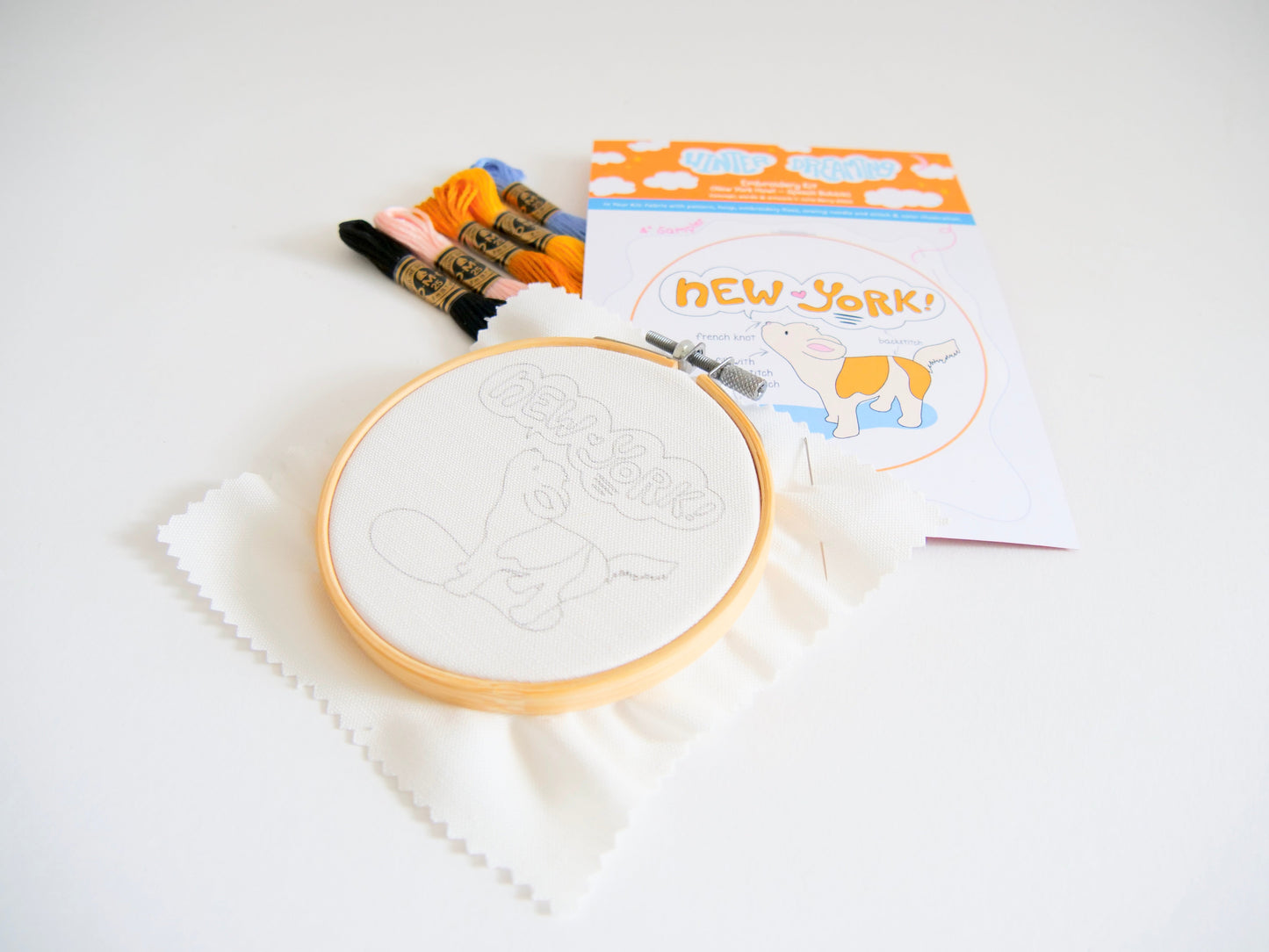 "New York!" Adorable Howling Dog Eco-Embroidery Kit (Joyful Threads / Winter Dreaming) - Prismatic Fiber Arts