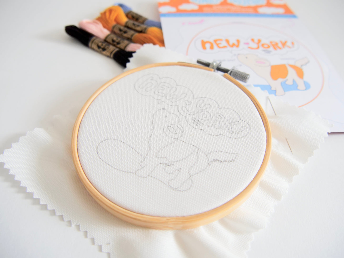 "New York!" Adorable Howling Dog Eco-Embroidery Kit (Joyful Threads / Winter Dreaming) - Prismatic Fiber Arts