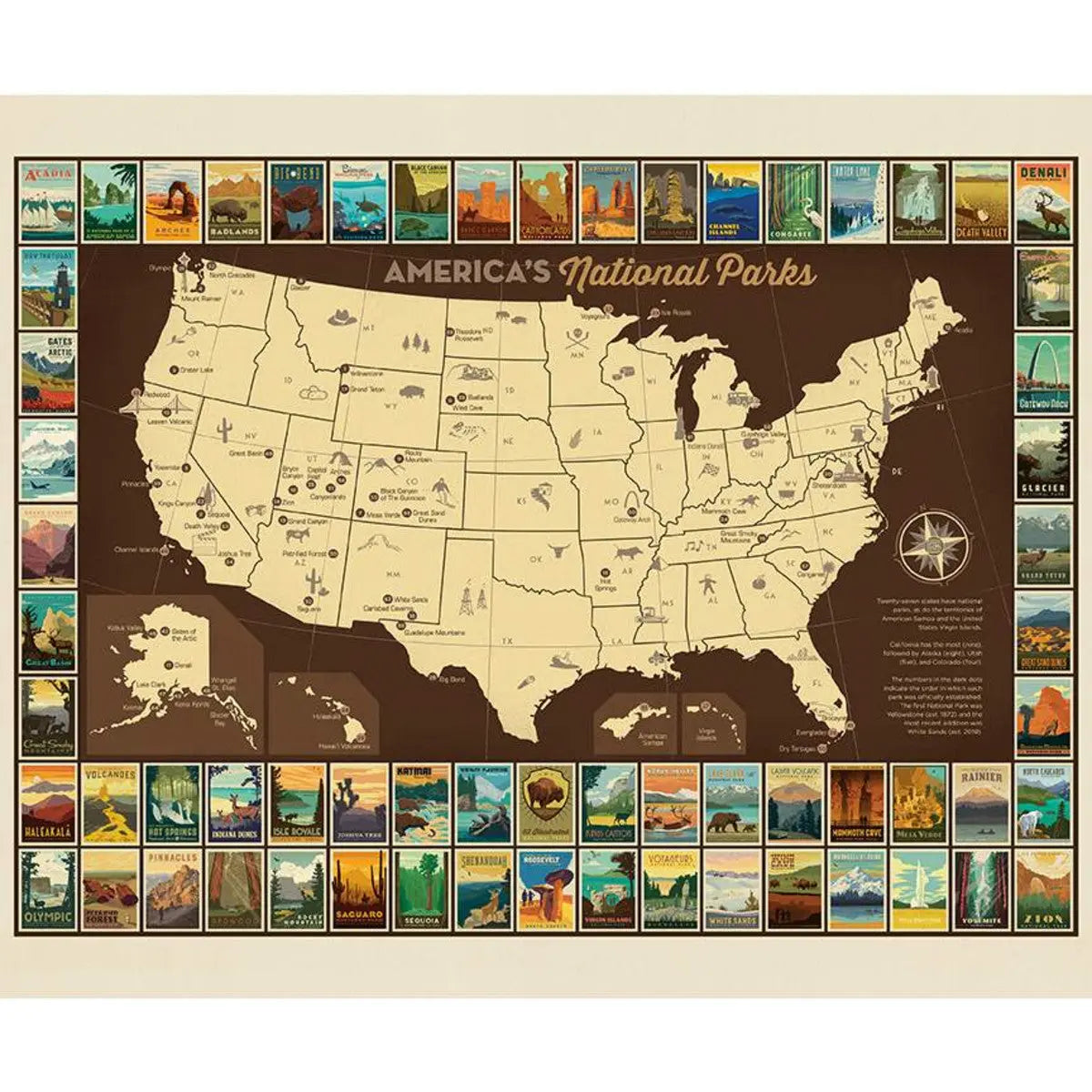 National Parks Poster Panel 36" x 43" - Prismatic Fiber Arts