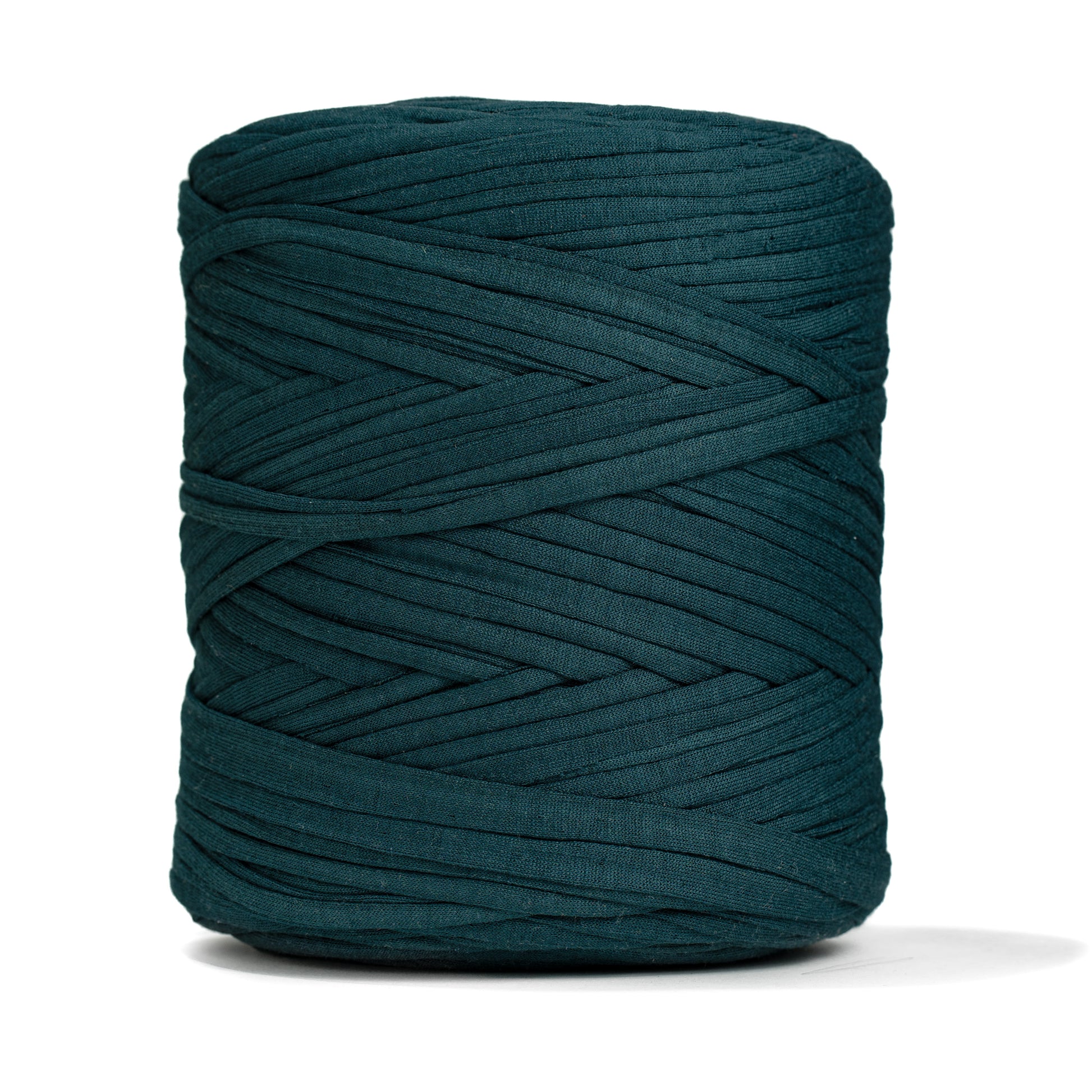 Recycled T-Shirt Fabric Yarn - Peacock Blue Color - Prismatic Fiber Arts