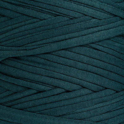 Recycled T-Shirt Fabric Yarn - Peacock Blue Color - Prismatic Fiber Arts