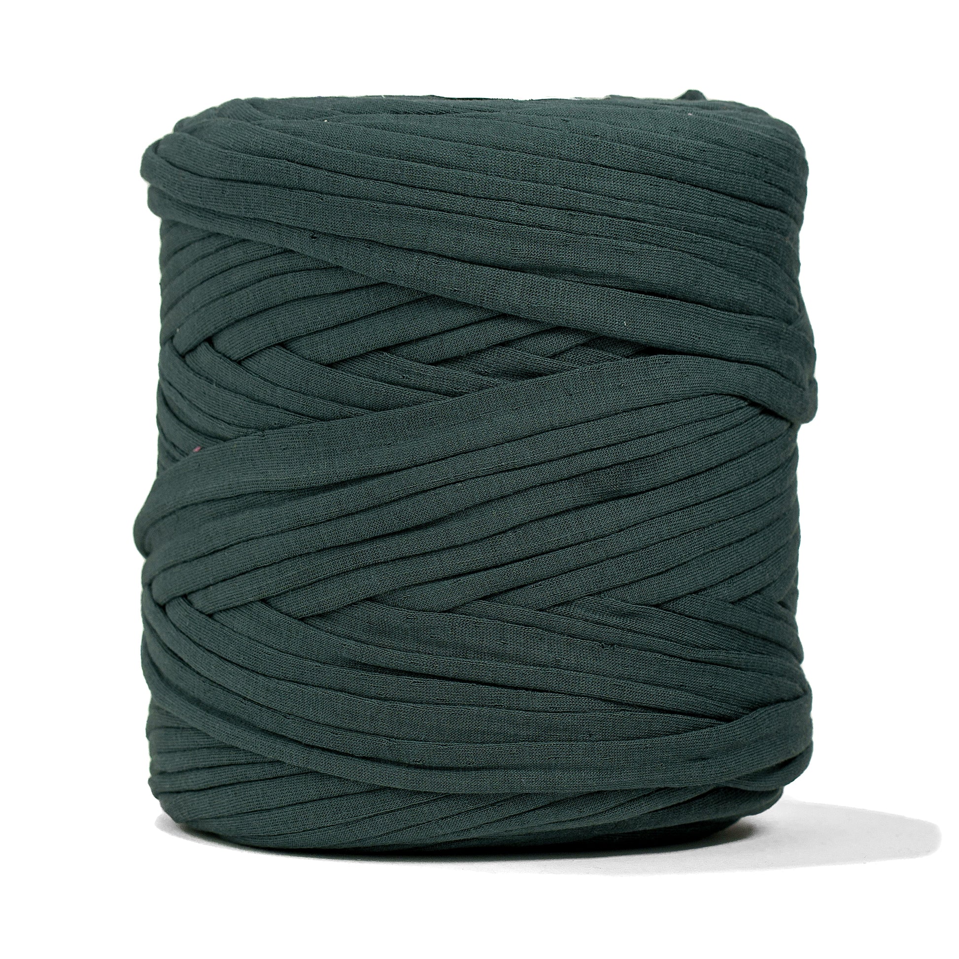 Recycled T-Shirt Fabric Yarn - Pine Green Color - Prismatic Fiber Arts