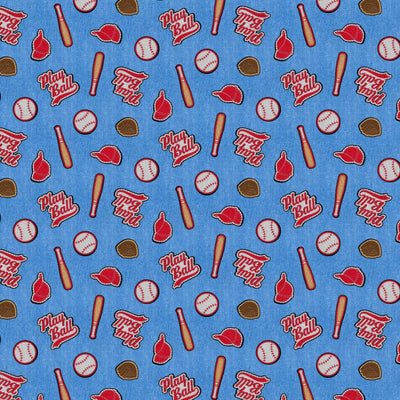 Blue Patch Perfect Baseball Cotton 43"/44" Fabric Per Yard - Prismatic Fiber Arts
