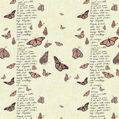 Yellow Emerge Chartreuse Butterflies Cotton Wideback Fabric per yard - Prismatic Fiber Arts
