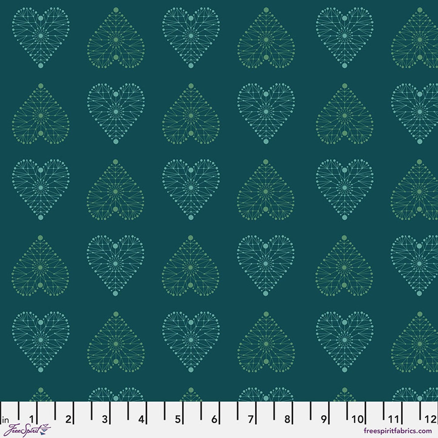 Enrapture by Giucy Giuce Amour - Turquoise Cotton 44"/45" Fabric Per Yard - Prismatic Fiber Arts