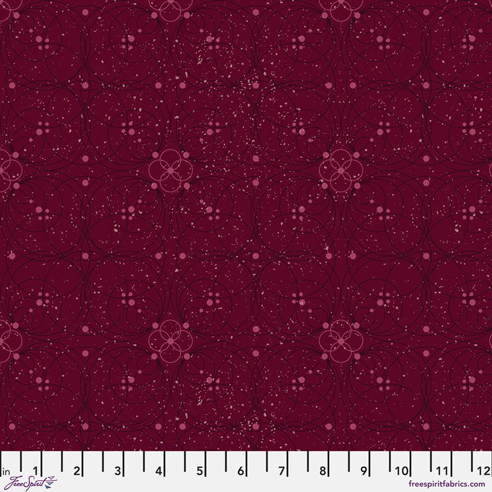 Enrapture by Giucy Giuce Flourish - Garnet Cotton 44"/45" Fabric Per Yard - Prismatic Fiber Arts