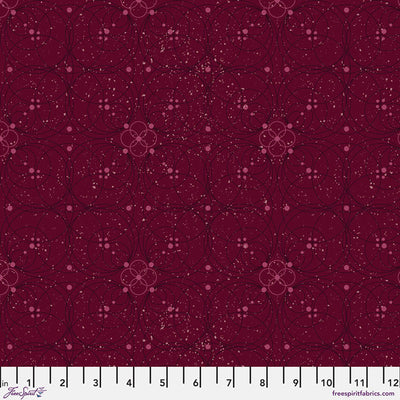 Enrapture by Giucy Giuce Flourish - Garnet Cotton 44"/45" Fabric Per Yard - Prismatic Fiber Arts