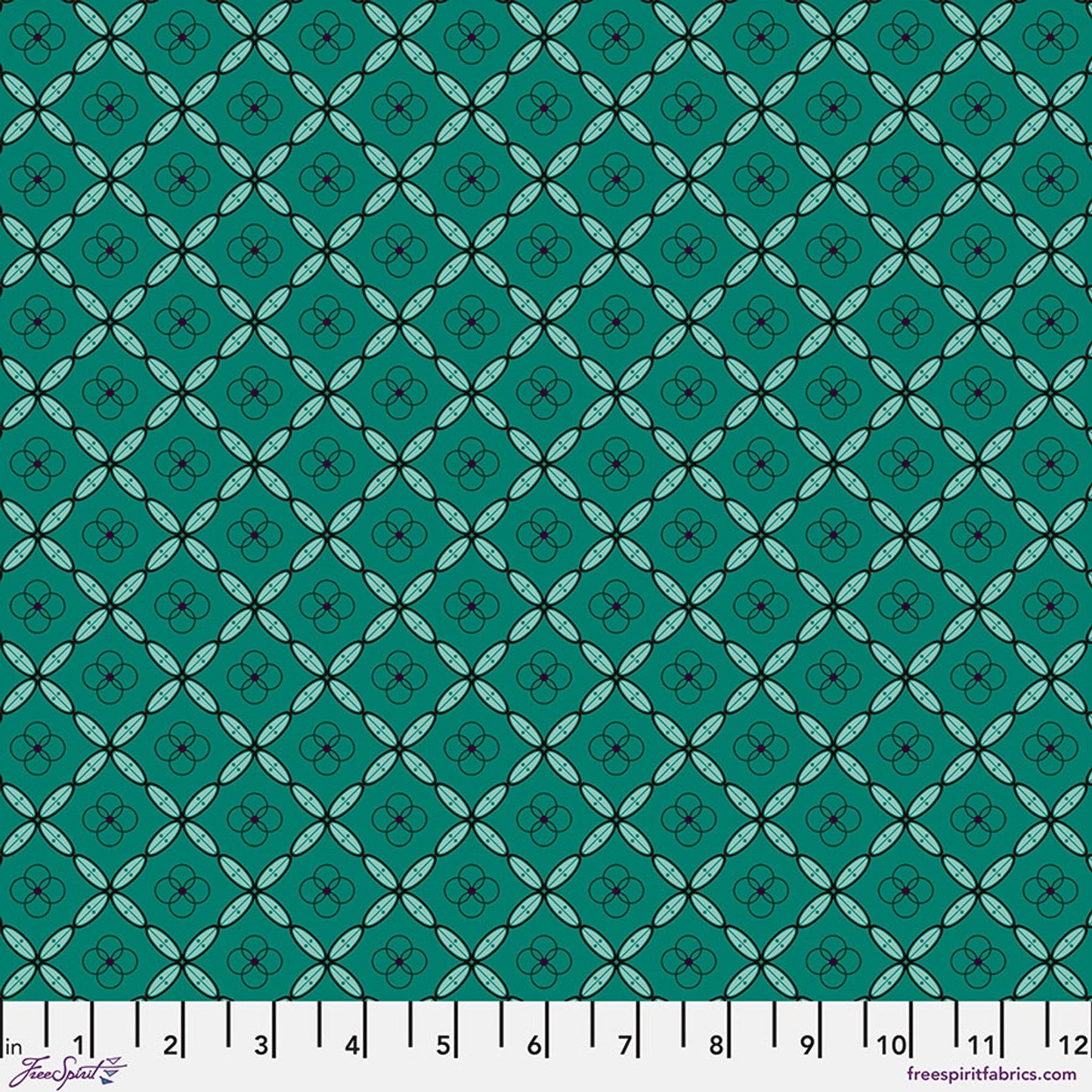 Enrapture by Giucy Giuce Tiles - Emerald Cotton 44"/45" Fabric Per Yard - Prismatic Fiber Arts