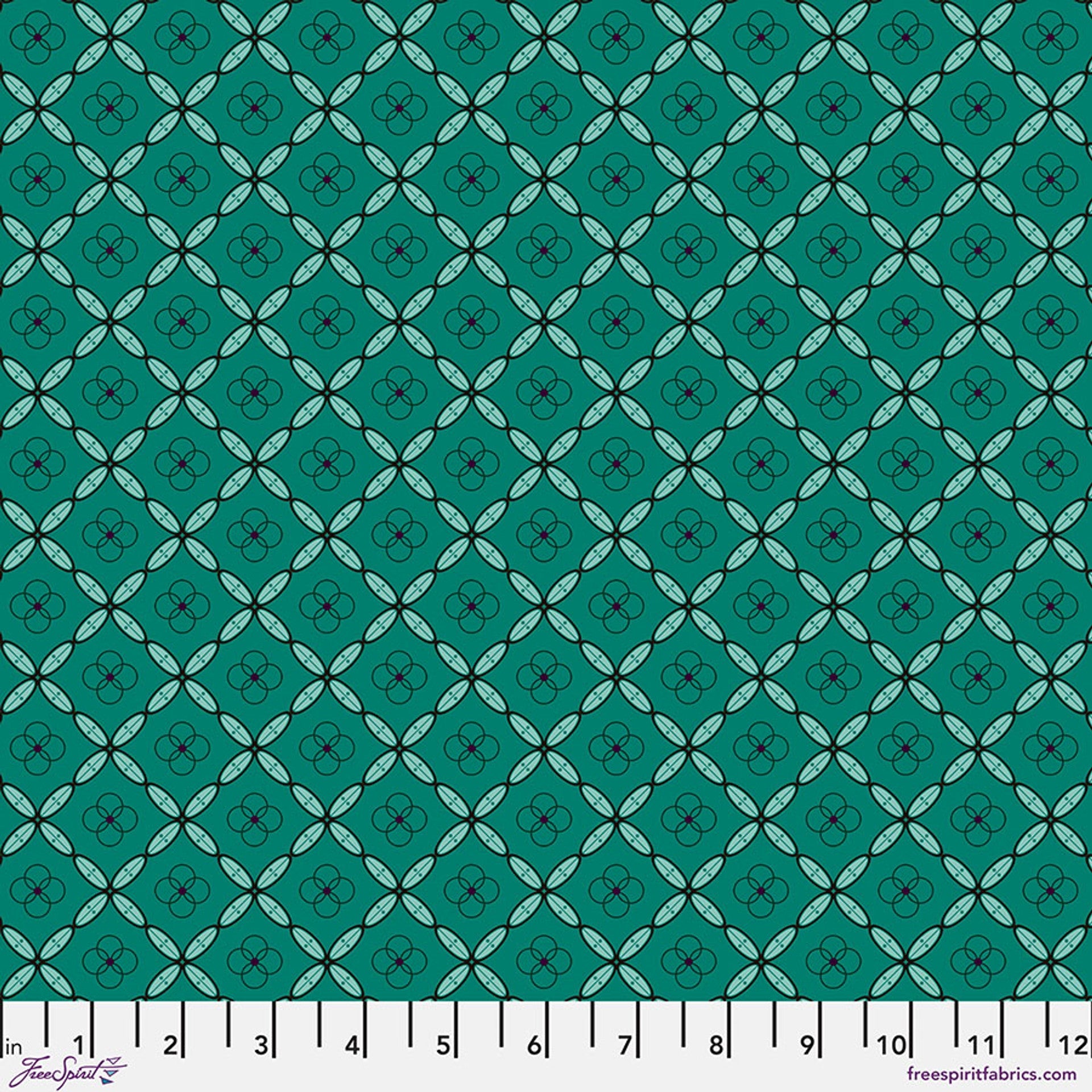 Enrapture by Giucy Giuce Tiles - Emerald Cotton 44"/45" Fabric Per Yard - Prismatic Fiber Arts