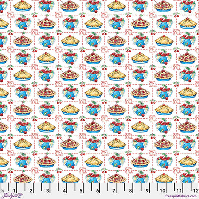 American as Cherry Pie - White Cotton 44"/45" Fabric Per Yard - Prismatic Fiber Arts