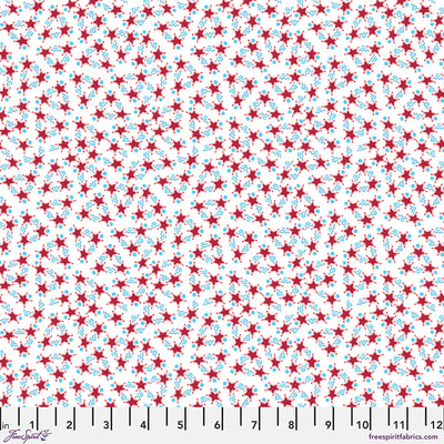 White Stars, Stripes & Squiggles Americas Birthday Cotton 44"/45" Fabric Per Yard - Prismatic Fiber Arts