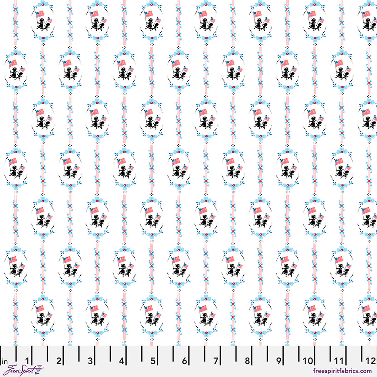 White Children March On Americas Birthday Cotton 44"/45" Fabric Per Yard - Prismatic Fiber Arts