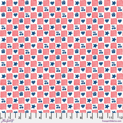 Red Simple American Home Americas Birthday Cotton 44"/45" Fabric Per Yard - Prismatic Fiber Arts