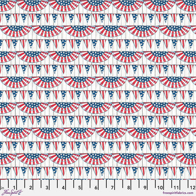 Red Americas Birthday Bunting Cotton 44"/45" Fabric Per Yard - Prismatic Fiber Arts