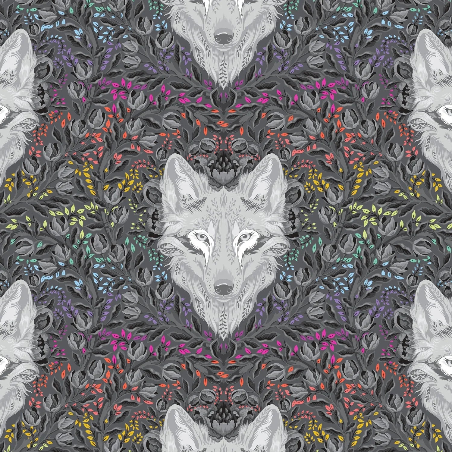 Carbon Wolf of Pink Street Graywork 43/44" Cotton Fabric Per Yard - Prismatic Fiber Arts