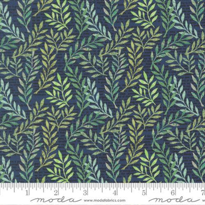 Paper Hamlet Midnight Leaves Cotton 44"/45" Fabric Per Yard - Prismatic Fiber Arts