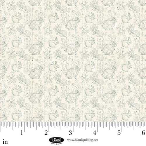 Parisian Snippets Digital Blue Bunnies Cotton 44"/45" Fabric Per Yard - Prismatic Fiber Arts
