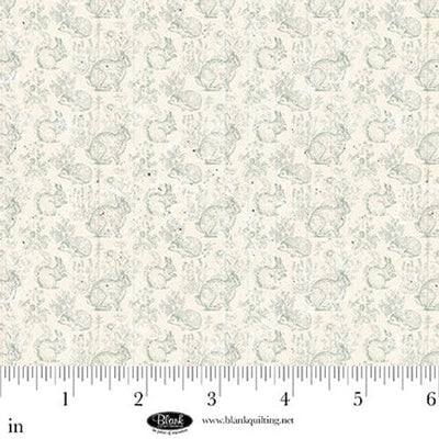 Parisian Snippets Digital Blue Bunnies Cotton 44"/45" Fabric Per Yard - Prismatic Fiber Arts