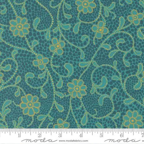 Parlor Good Vibes Only Teal Cotton 44"/45" Fabric Per Yard - Prismatic Fiber Arts