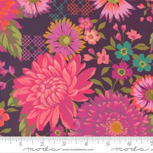 Parlor Happy Blooms Plum Cotton 44"/45" Fabric Per Yard - Prismatic Fiber Arts