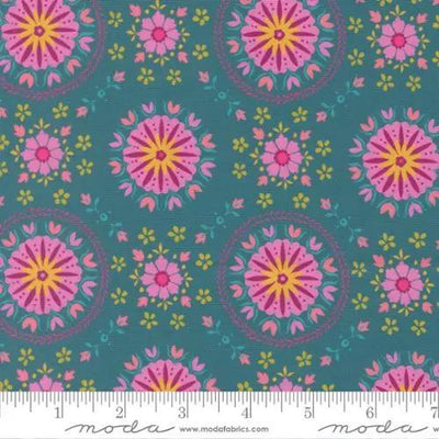 Parlor Mandala Peacock Cotton 44"/45" Fabric Per Yard - Prismatic Fiber Arts
