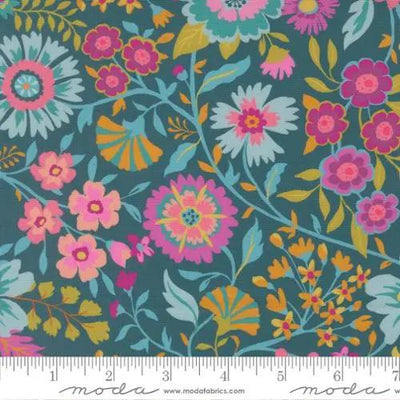 Parlor Wild And Free Peacock Cotton 44"/45" Fabric Per Yard - Prismatic Fiber Arts
