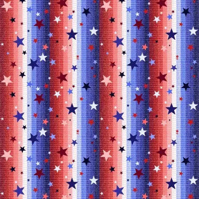Patriotic Pop Gradient Stars & Stripes 43"/44" Fabric Per Yard - Prismatic Fiber Arts