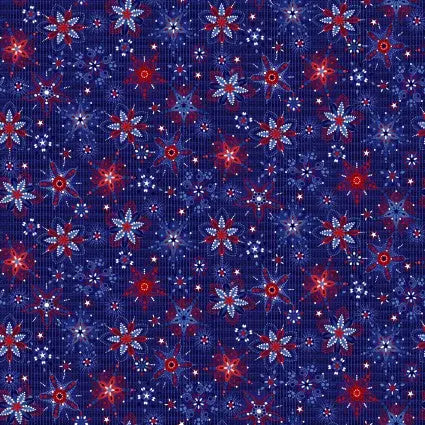 Patriotic Pop Starry Medallions 43"/44" Fabric Per Yard - Prismatic Fiber Arts