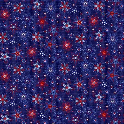 Patriotic Pop Starry Medallions 43"/44" Fabric Per Yard - Prismatic Fiber Arts