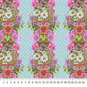 Perennial Borders Beata's Garden in Seafoam AMT137-78V Cotton 44"/45" Fabric Per Yard - Prismatic Fiber Arts