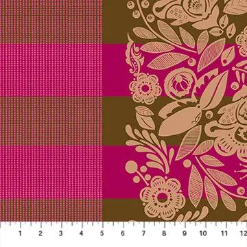 Perennial Borders Festival in Coffee BAMT141-38 Cotton Wideback Fabric per yard - Prismatic Fiber Arts