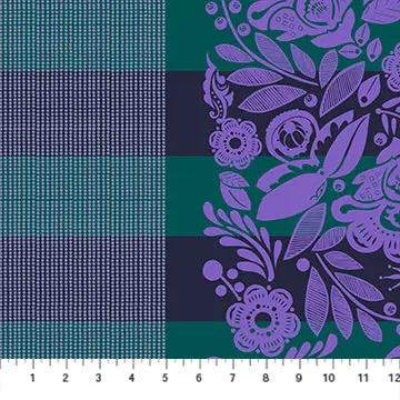 Perennial Borders Festival in Ocean BAMT141-82 Cotton Wideback Fabric per yard - Prismatic Fiber Arts