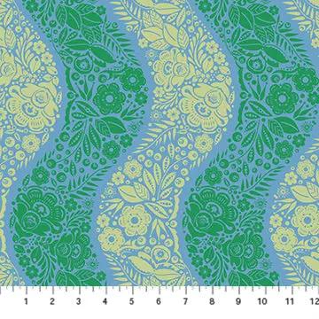 Perennial Borders Village Path in Sea AMT139-64C Cotton 44"/45" Fabric Per Yard - Prismatic Fiber Arts