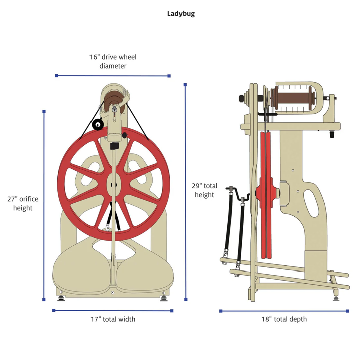 Schacht Cherry Ladybug Spinning Wheel PREORDER - Prismatic Fiber Arts