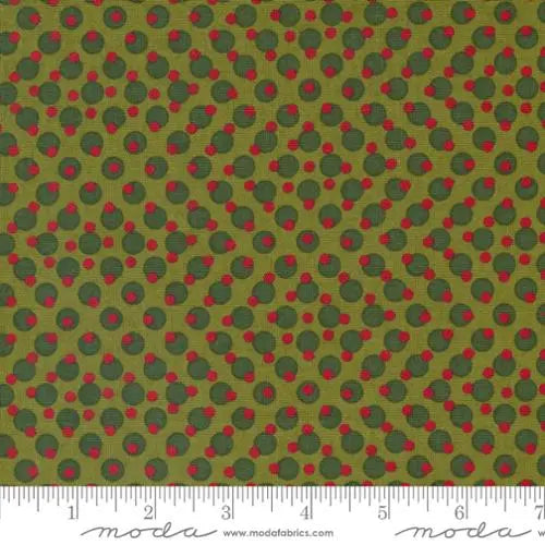 Pine Valley Mistletoe Green Geometric Dots 44"/45" Fabric Per Yard - Prismatic Fiber Arts