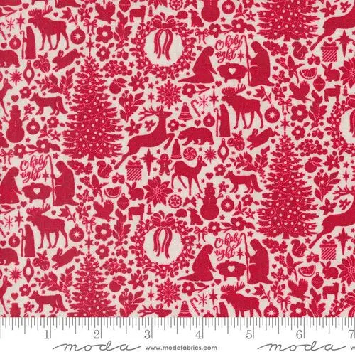 Pine Valley O Holy Night Red 44"/45" Fabric Per Yard - Prismatic Fiber Arts