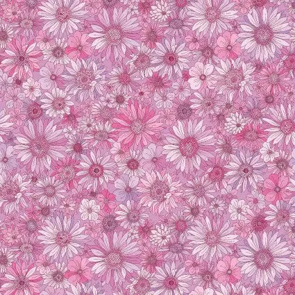 Pink Best Friends Sleepovers Cotton Wideback Fabric per yard - Prismatic Fiber Arts